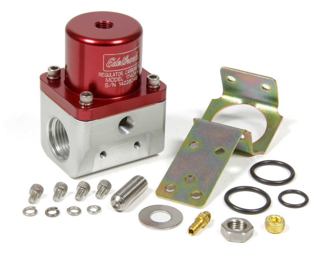 Edelbrock 174051 Fuel Pressure Regulator Bypass Style 180 GPH, Red Anodized Aluminum, 5 to 10 psi, E85 Compatible