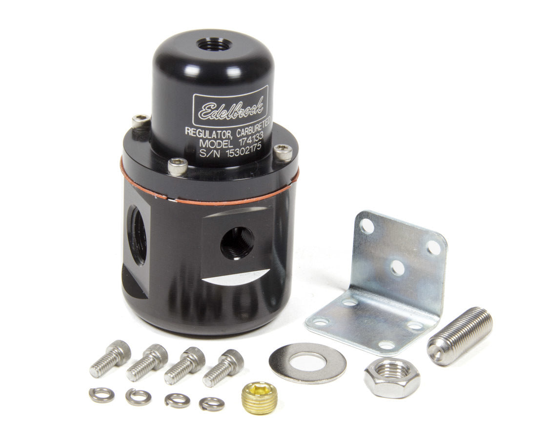Edelbrock 174133 Fuel Pressure Regulator Bypass Style for E85, Gas, and Methanol - 5 to 10 PSI, Aluminum Black Anodized, 3/8 Inch NPT Fittings