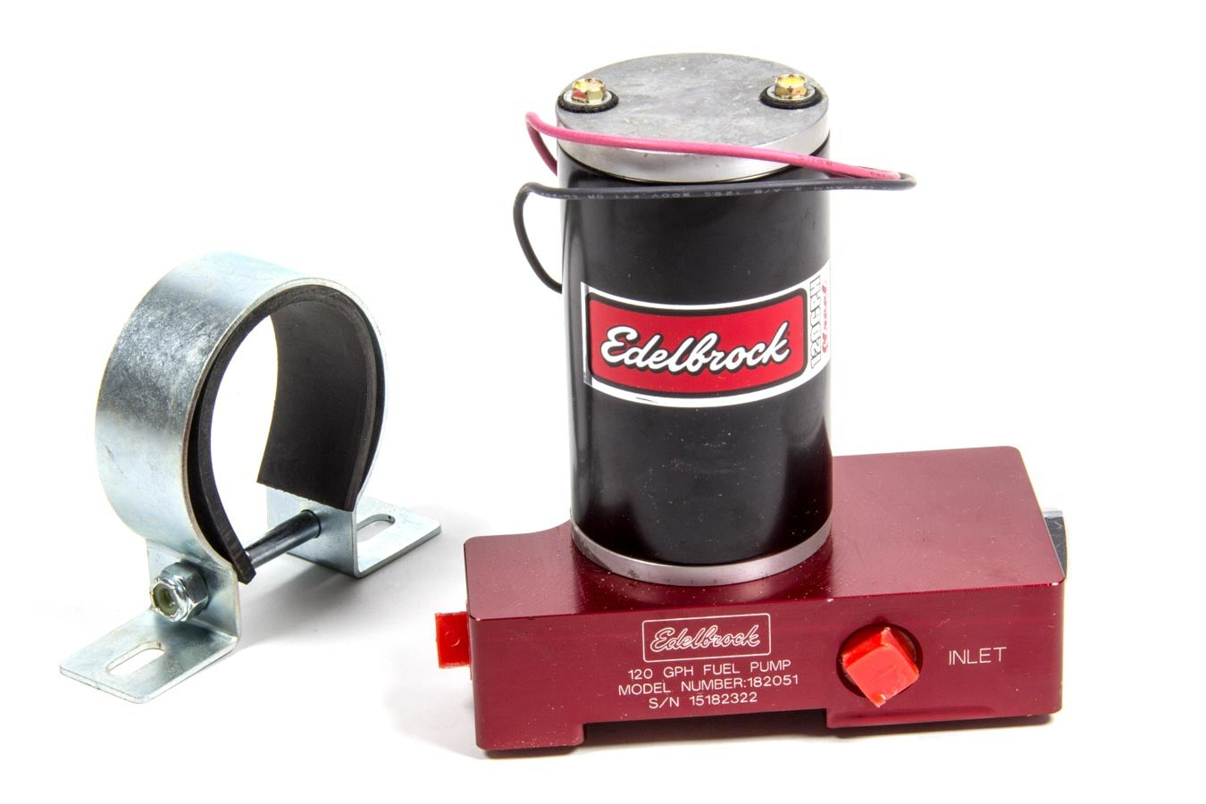 Edelbrock 182051 Electric Fuel Pump 120 GPH at 6.5 PSI Red Aluminum