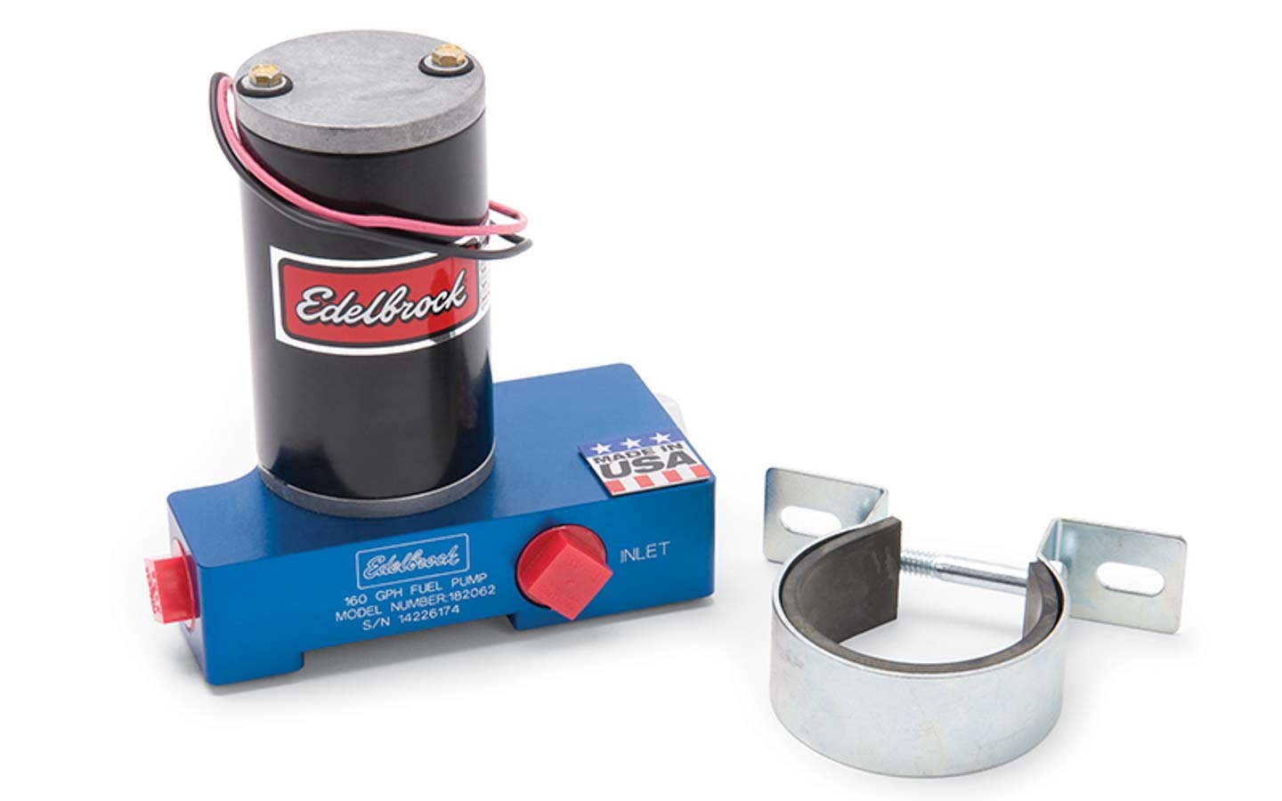 Edelbrock 182062 Electric Fuel Pump 160 GPH at 12 PSI Blue Aluminum
