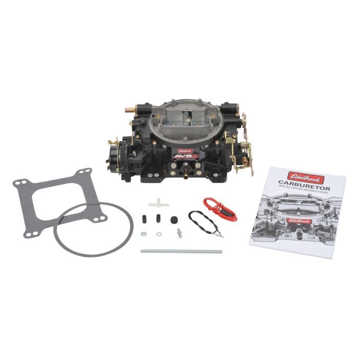 Edelbrock 19063 AVS2 4-Barrel Carburetor 650 CFM Square Bore Electric Choke Mechanical Secondary Dual Inlet Aluminum Black Powder Coat