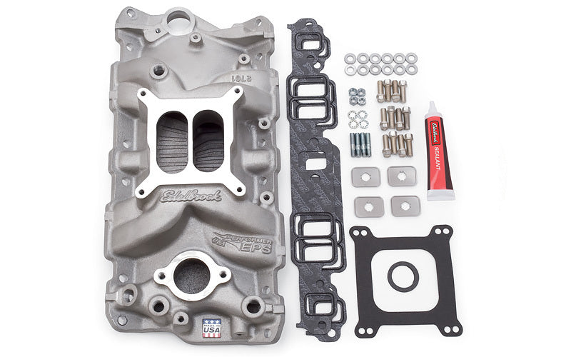 Edelbrock 2040 Performer EPS Square Bore Dual Plane Intake Manifold for Small Block Chevy