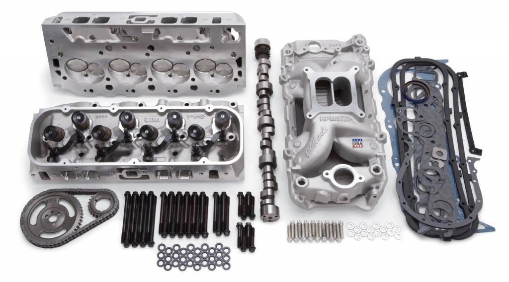 Edelbrock RPM Power Package Top End Kit for Small Block Mopar - Aluminum Cylinder Heads, Camshaft, Gaskets, Hardware, Intake Manifold, Lifters, Timing Set