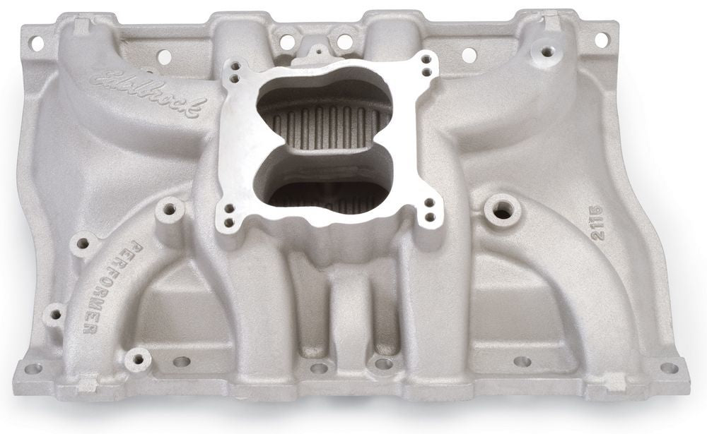 Edelbrock 2115 Cadillac Performer Intake Manifold for V8 Engines, Dual Plane, Aluminum, Natural Finish