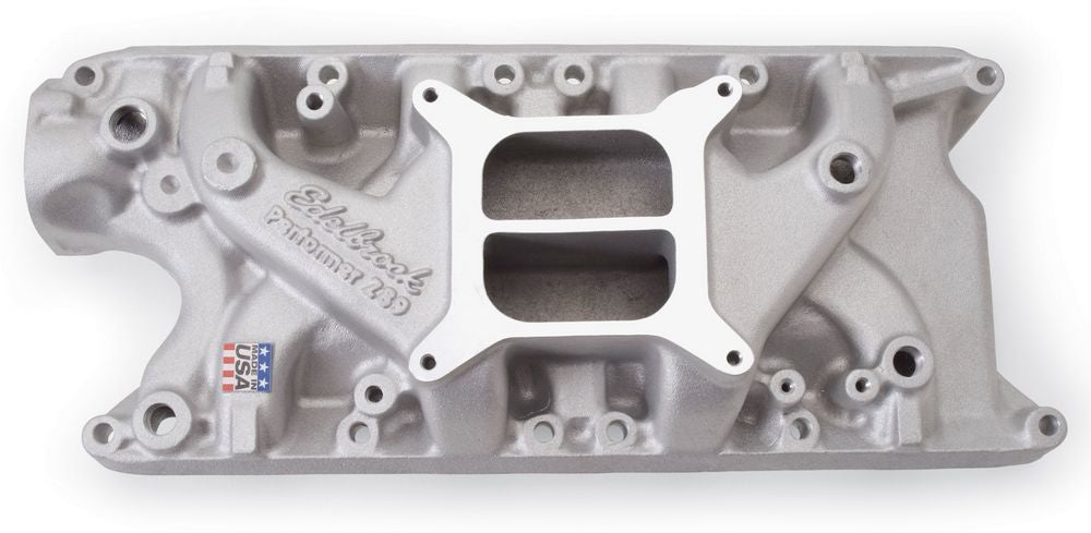 Edelbrock Performer 289 Intake Manifold for Small Block Ford, Square Bore, Dual Plane, Aluminum, Natural Finish