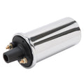 Edelbrock 22740 Max-Fire Ignition Coil Oil Filled with Female Socket, Chrome Finish, 0.45 Ohm Resistance