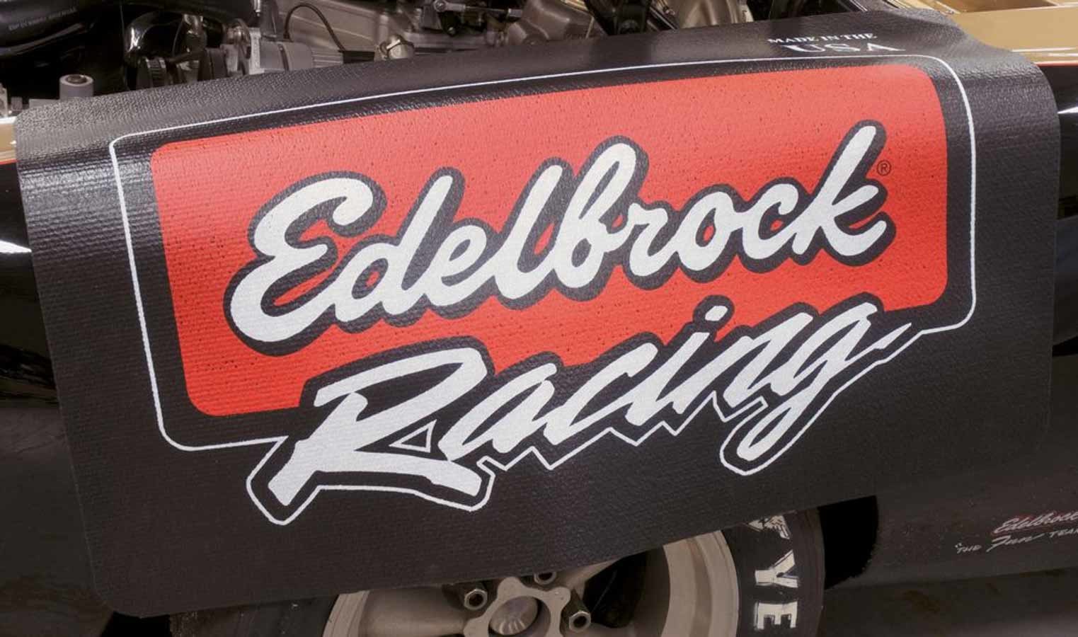 Edelbrock 2324 Fender Cover with Logo for Automotive Protection
