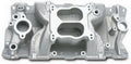 Edelbrock SBC Performer Air Gap Intake Manifold for Small Block Chevy, Dual Plane, Aluminum, Natural Finish
