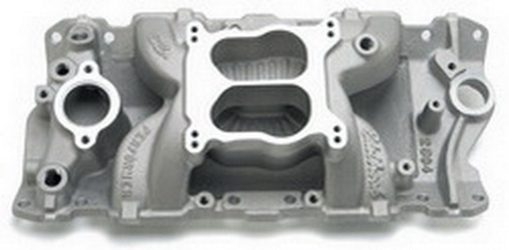 Edelbrock SBC Performer Air Gap Intake Manifold for Small Block Chevy, Dual Plane, Aluminum, Natural Finish