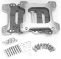 Edelbrock 2694 Carburetor Adapter for Dual Carb Square Bore in-Line to Sideways Aluminum Kit