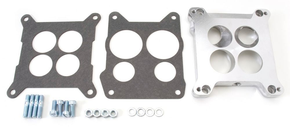 Edelbrock 2696 Carburetor Adapter for Square Bore to Spread Bore, 0.563 Inch Thickness, 4 Hole Aluminum