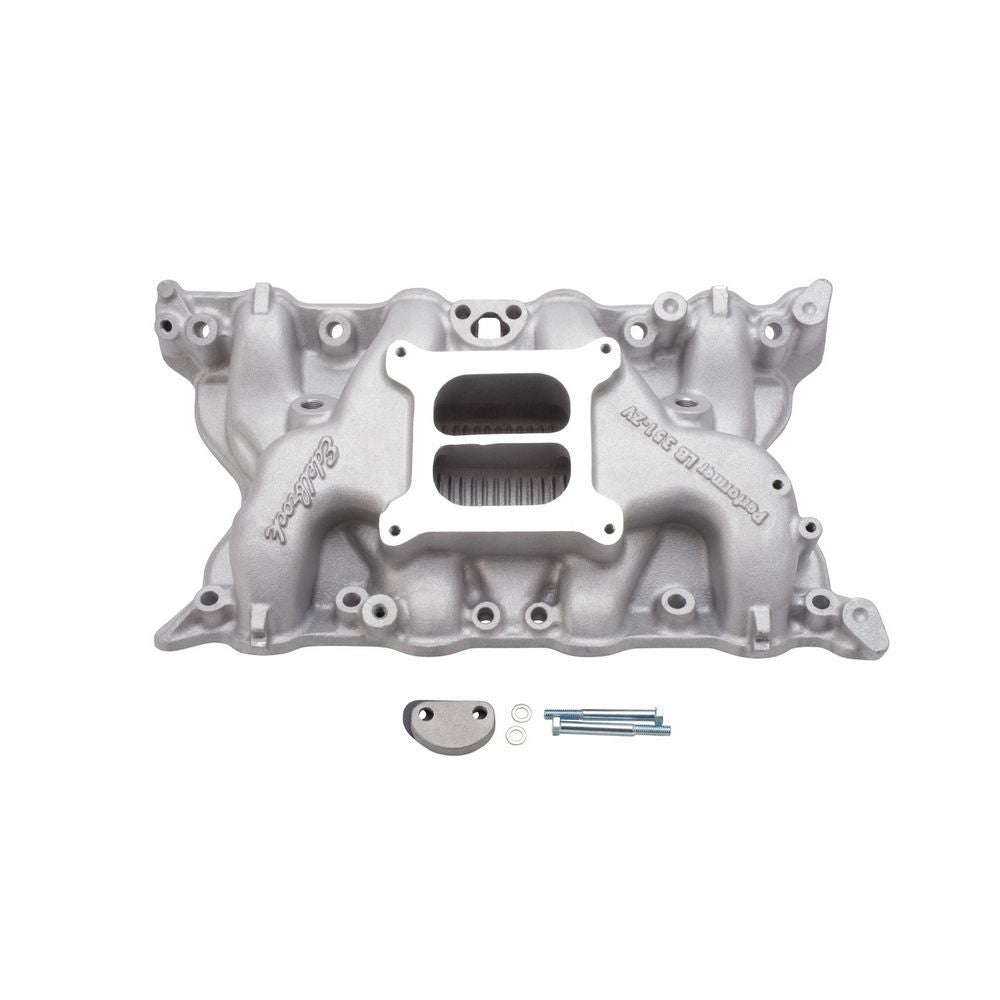 Edelbrock 2750 SBF Performer Intake Manifold for 351 Cleveland 2V Engines, Dual Plane, Aluminum, Natural Finish