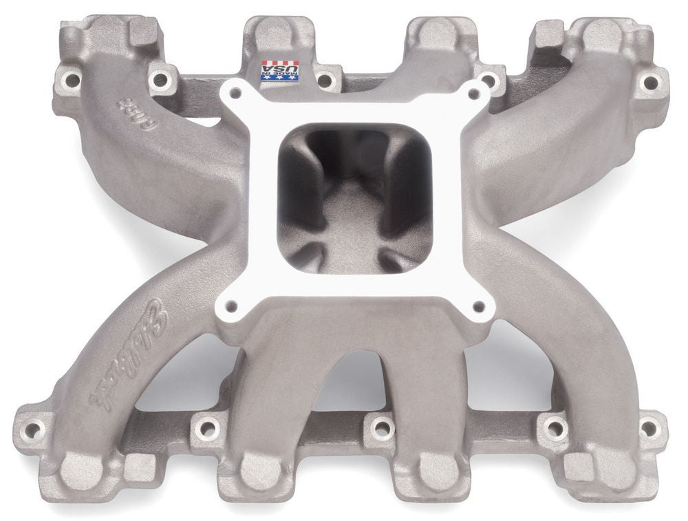 Edelbrock 28097 Super Victor LS1 Intake Manifold for GM LS-Series, Square Bore, Single Plane, Cathedral Port, Aluminum, Natural Finish