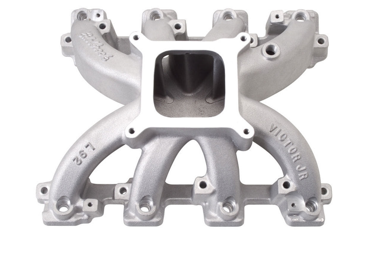 Edelbrock GM LS Victor Jr. Intake Manifold Part 28455 for LS-Series Engines, Single Plane, Rectangle Port, Aluminum Natural Finish