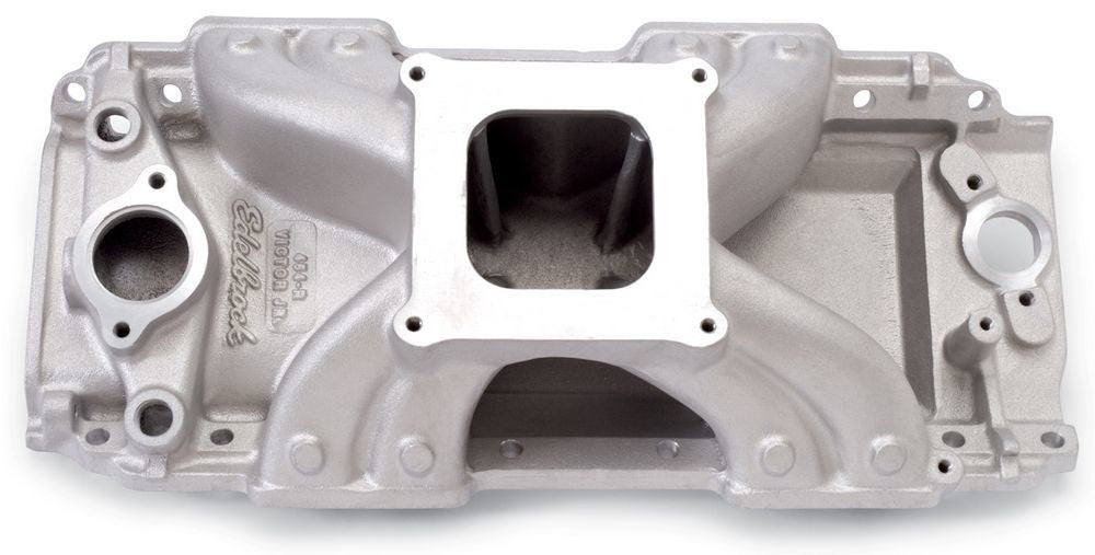 Edelbrock BBC Victor Jr. 454-R Intake Manifold for Big Block Chevy, Square Bore, Single Plane, Rectangle Port, Aluminum, Natural Finish