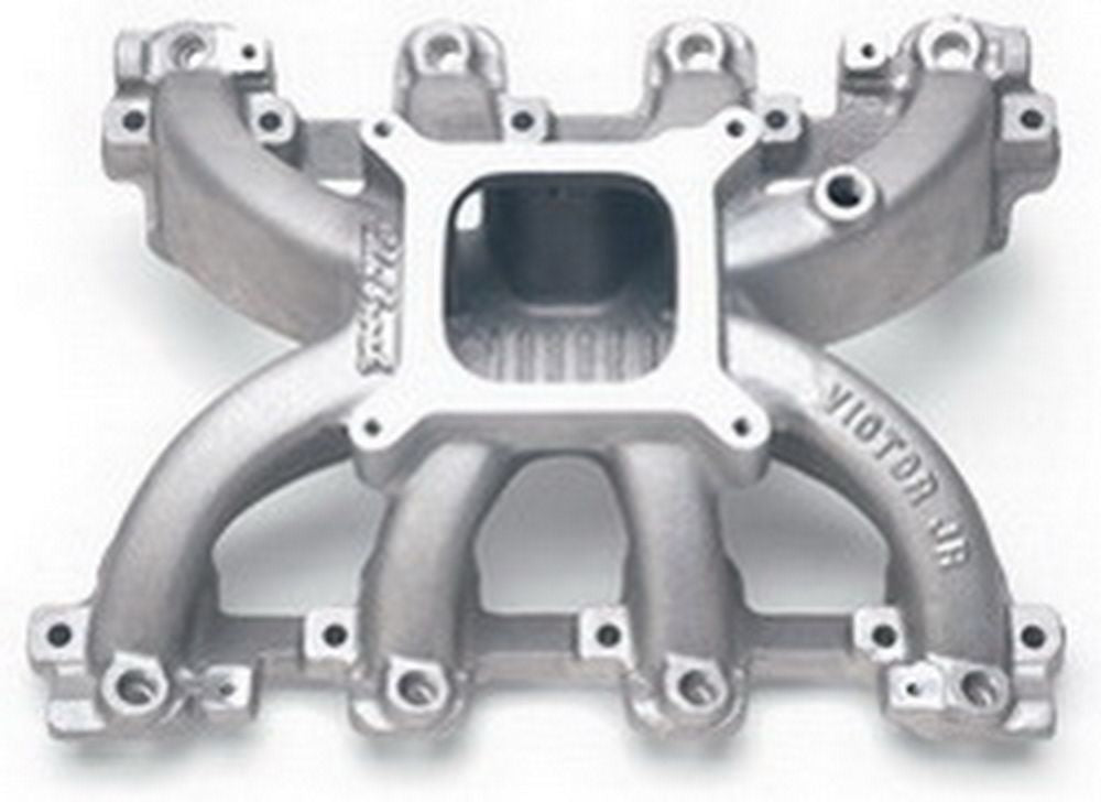 Edelbrock Victor Jr. LS1 Intake Manifold for GM LS-Series Engines, Single Plane, Cathedral Port, Aluminum, Natural Finish