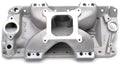 Edelbrock SBC Victor E 23 Degree Intake Manifold for Small Block Chevy, Aluminum, Natural Finish