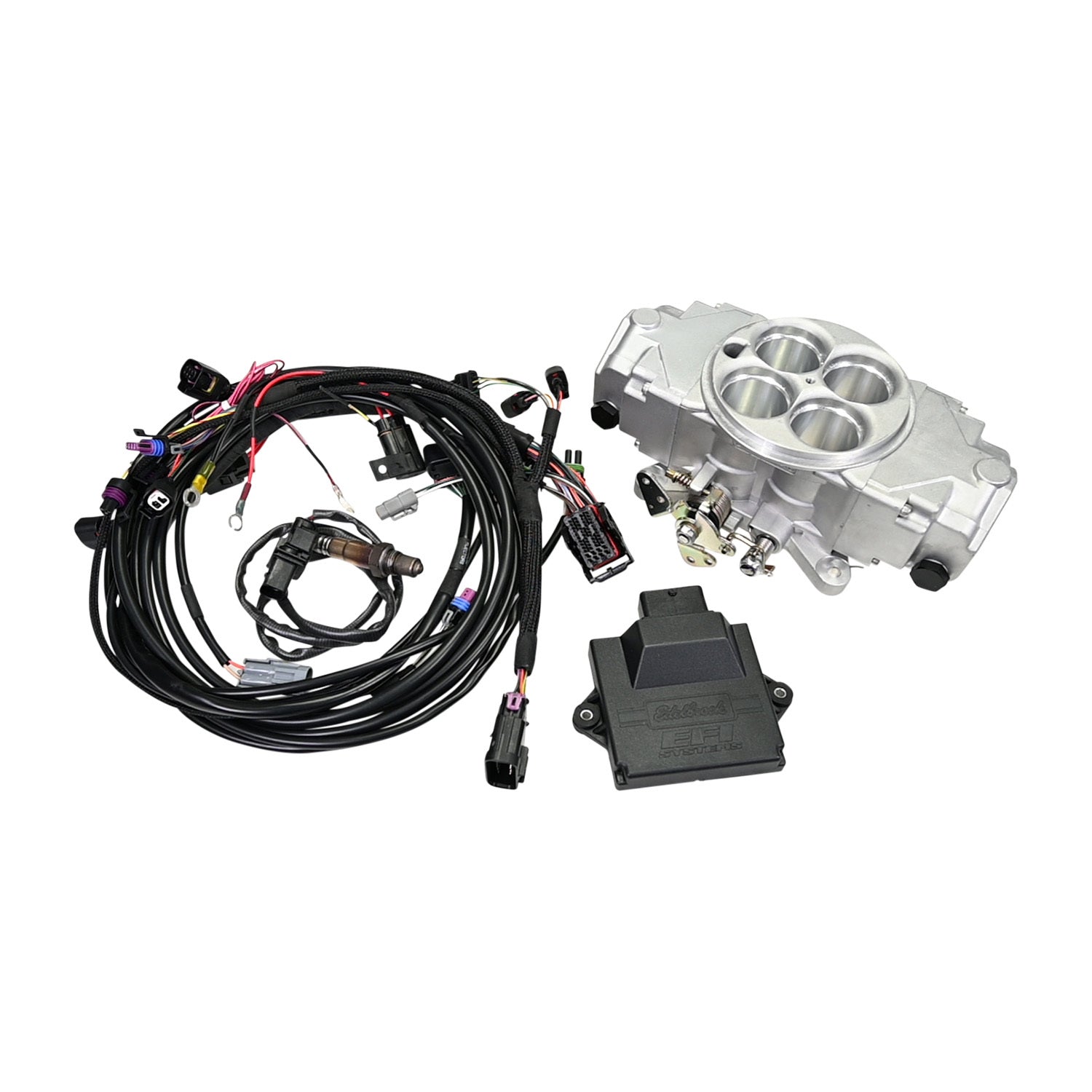Edelbrock 30700 EZ Street EFI System Throttle Body for Square Bore Carbs, Aluminum, Natural Finish