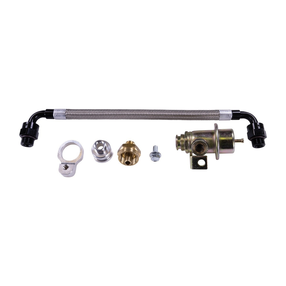 Edelbrock 35631 EZ Street Fuel Pressure Regulator Kit with 58 PSI, 6 AN Female Inlet, Outlet, and Return, Steel, Cadmium Finish