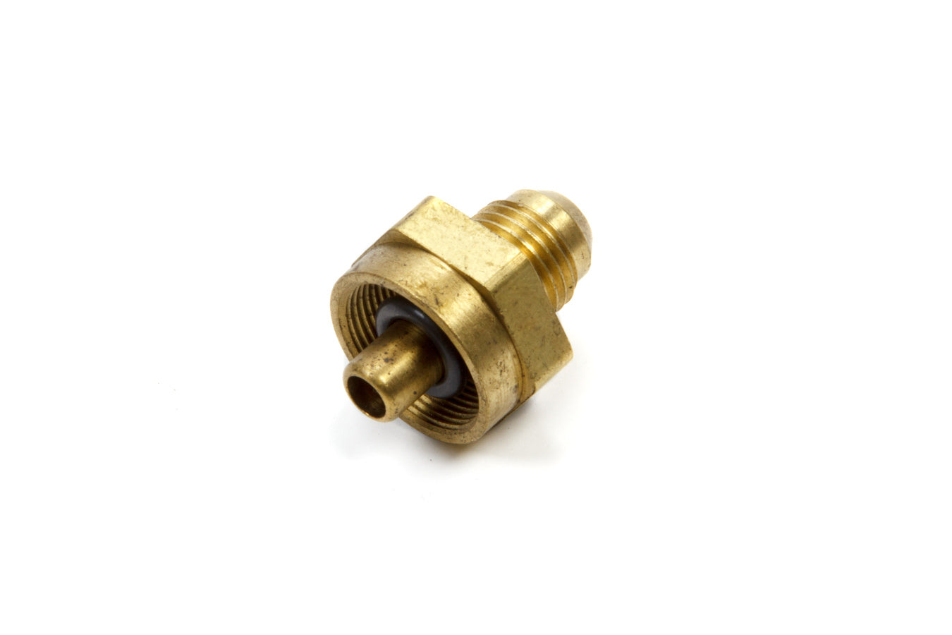 Edelbrock 3577 6AN Male Fuel Line Fitting for Pro-Flo Fuel Rails, Brass, Straight, 6 AN Male to 9/32 in SAE Male Quick Disconnect
