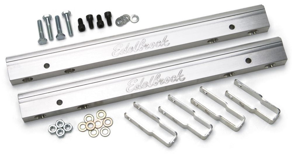 Edelbrock 3633 BBC EFI Fuel Rail Kit for Big Block Chevy, Aluminum, Clear Anodized