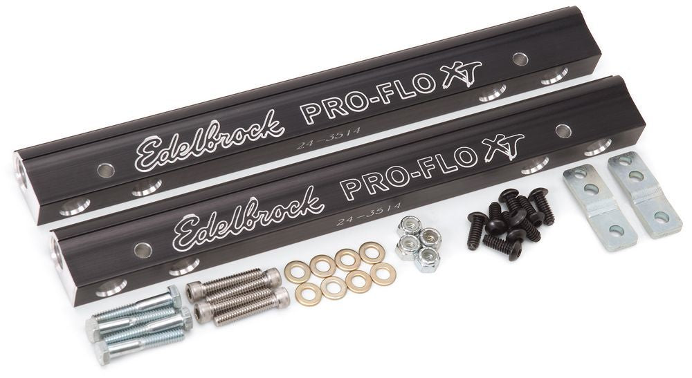 Edelbrock 3644 EFI Fuel Rail Kit for Mopar RB-Series Engines with Pro-Flo XT System, Aluminum Black Anodized