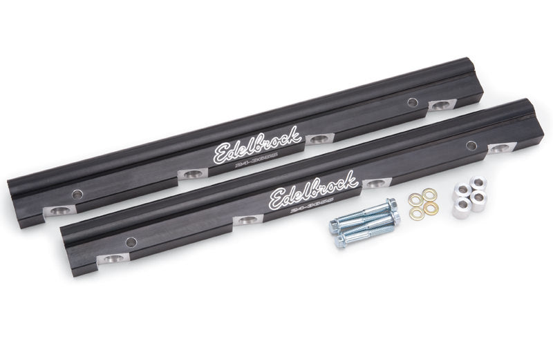 Edelbrock 3655 Fuel Rail Kit for LS3 Super Victor EFI Intake, Aluminum Black Anodized