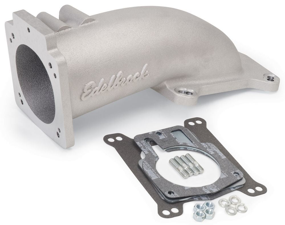 Edelbrock 3847 90mm Ultra-Low Profile Intake Elbow for Throttle Body, Aluminum, Natural Finish