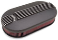 Edelbrock 41193 Billet Aluminum Dual Carb Air Cleaner Assembly Large Oval Black