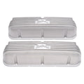 Edelbrock Valve Cover Kit Classic Finned Small Block Ford 62-95, Aluminum Natural Finish