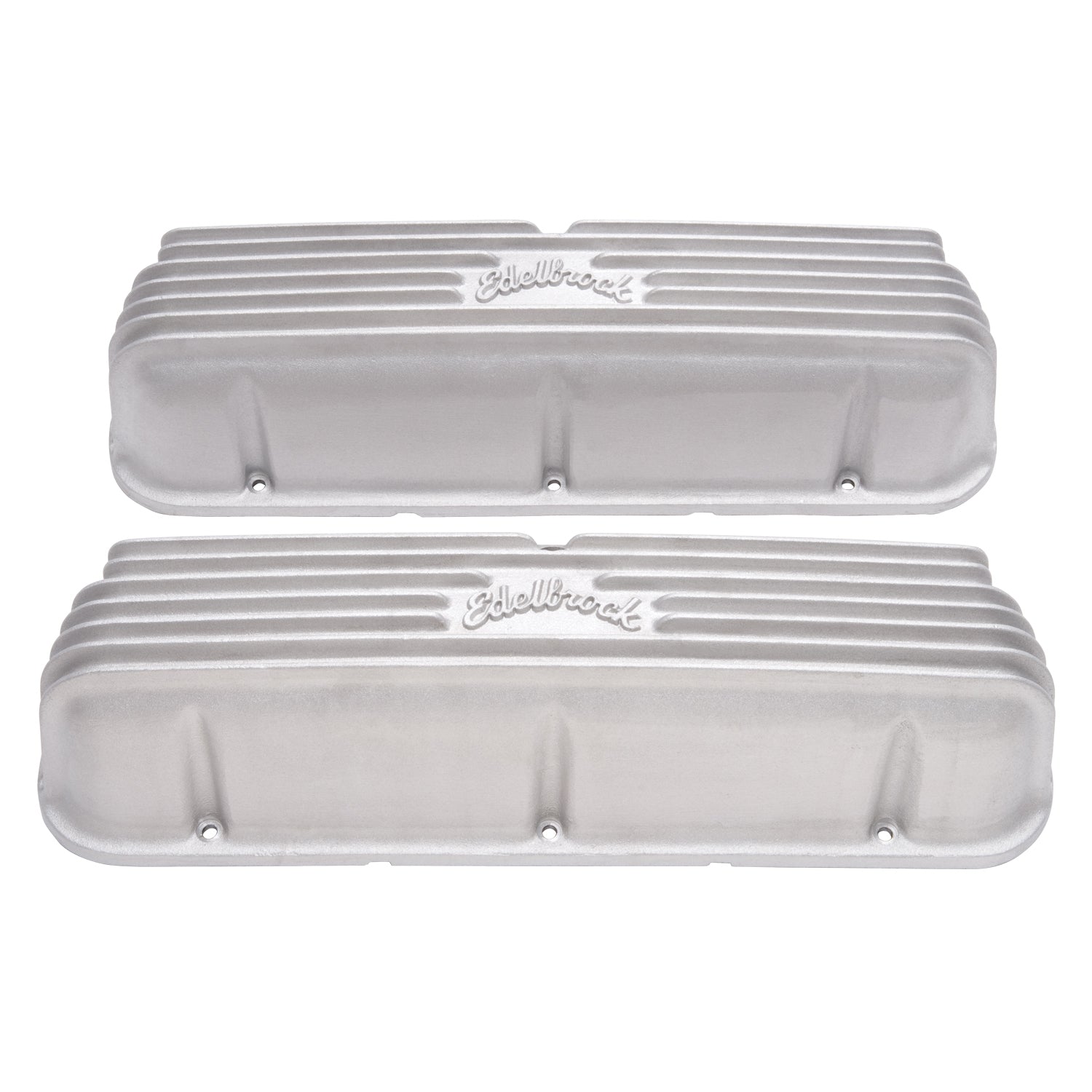 Edelbrock Valve Cover Kit Classic Finned Small Block Ford 62-95, Aluminum Natural Finish