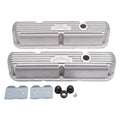 Edelbrock Valve Cover Kit Classic Finned Tall with Breather Hole for Small Block Mopar, Aluminum Natural Finish