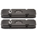 Edelbrock 41923 BBM Classic Finned Valve Cover for Mopar B / RB Engines, Tall with Fins and Breather Hole, Black Aluminum