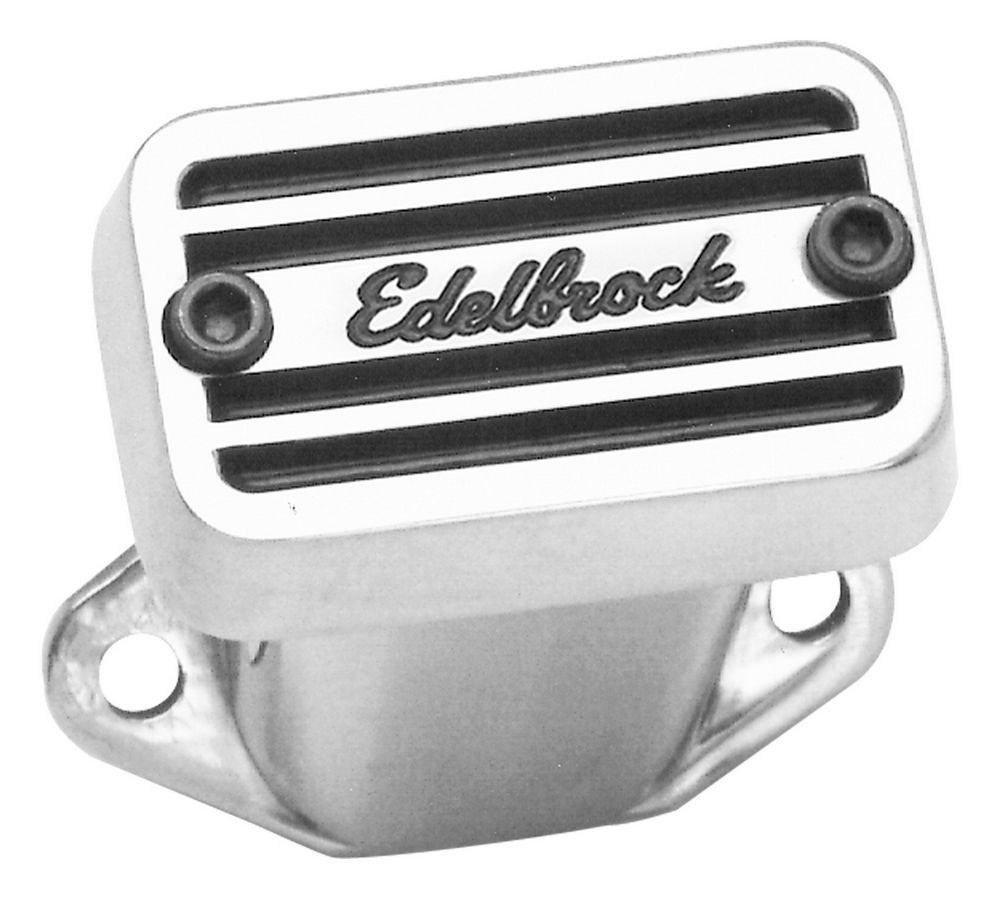 Edelbrock 4202 Elite Series Breather Top Mount Rectangle Aluminum Polished and Black Finish