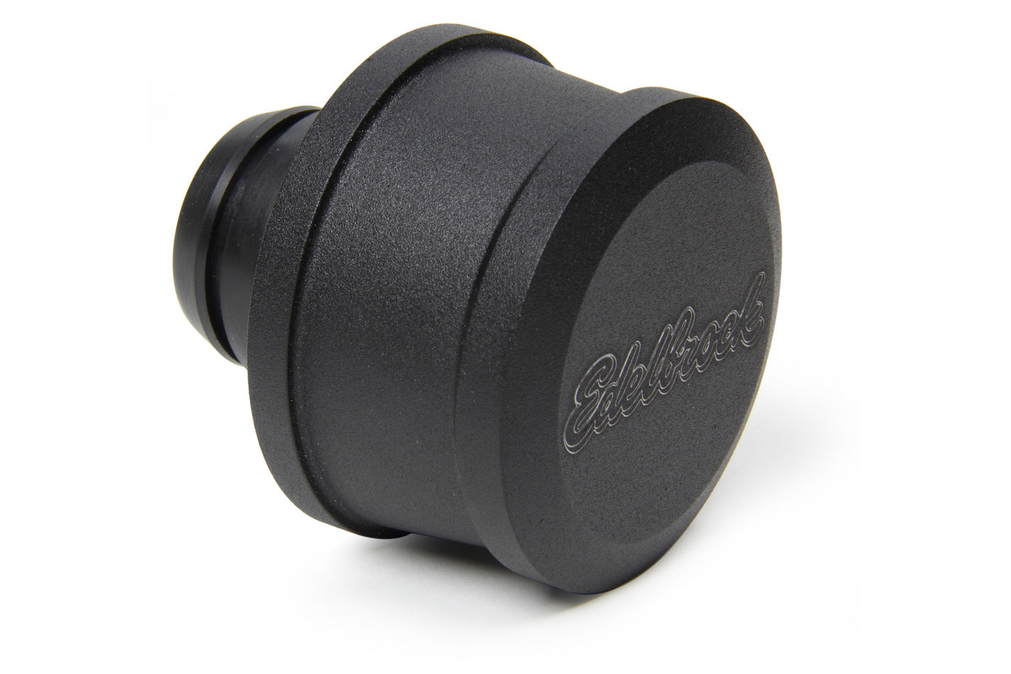 Edelbrock 42133 Billet Aluminum Breather, Black, 1-1/4 Inch Hole, Round Push-In Design