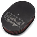 Edelbrock Victor Series Oval Air Cleaner Assembly 11.875 x 8.25 Inches Black Aluminum