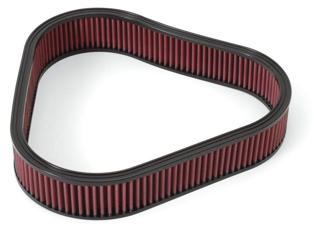 Edelbrock 4226 Elite II Triangle Air Filter Element, 13.375 Inch Length, 14.125 Inch Width, 2.5 Inch Height, Reusable Red Finish