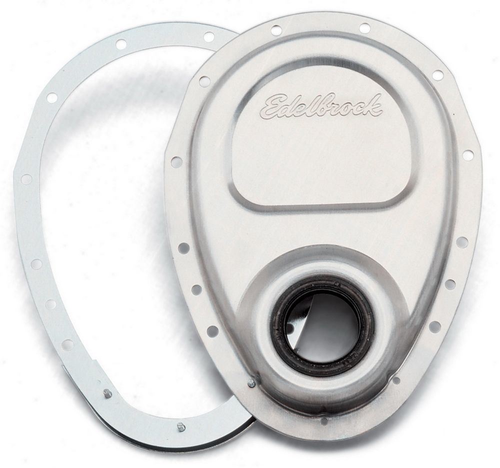 Edelbrock SBC Aluminum Timing Cover 2-Piece Kit for Small Block Chevy and GM V6 Engines