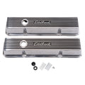 Edelbrock 4263 Elite II Series Tall Finned Aluminum Valve Cover Kit for Small Block Chevy