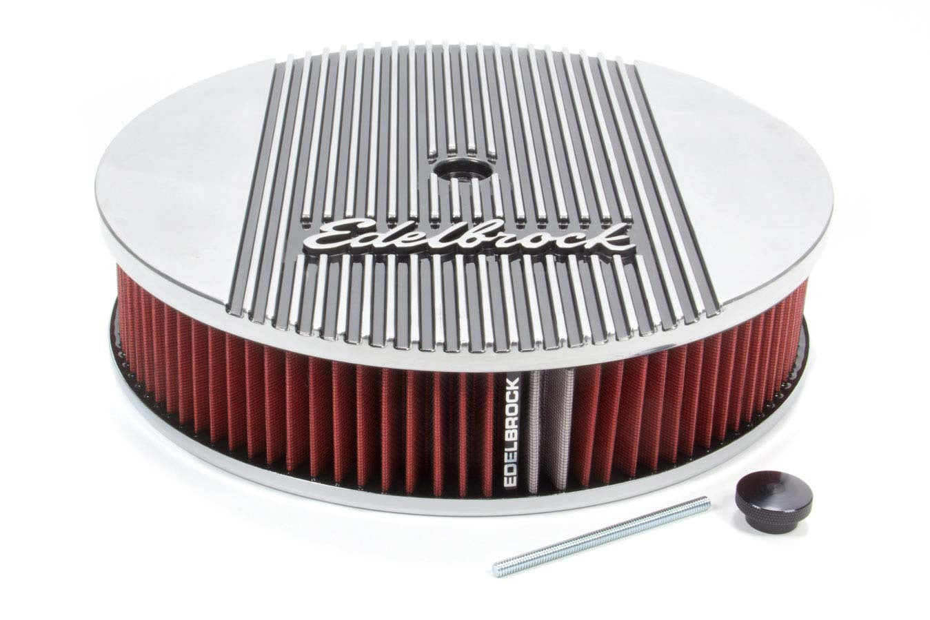 Edelbrock 4266 Elite II Series 14-Inch Round Air Cleaner Kit with 3-Inch Element and Dropped Base