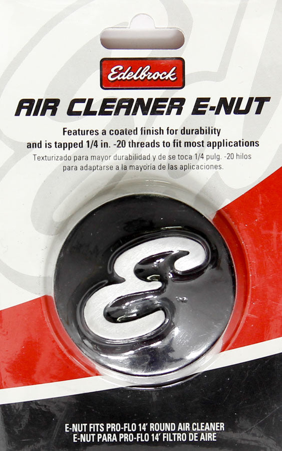 Edelbrock 4271 Air Cleaner Nut with 1/4-20 Thread, Aluminum, Black Anodized Finish