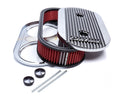 Edelbrock 4272 Elite II Series Oval Air Cleaner Assembly, 13.5 x 7 Inches, Aluminum, Polished and Black Finish