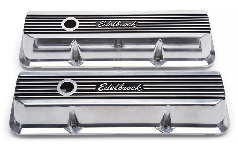 Edelbrock 4277 BBF FE Elite II Series Short Finned Aluminum Valve Cover with Breather Hole