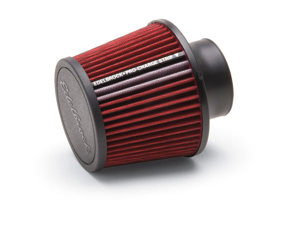 Edelbrock EDE43651 Pro-Flo Cone Air Filter 6.5 Inch Tall Red and Chrome Finish
