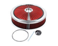 Edelbrock 43660 Pro-Flo 14-Inch Round Air Cleaner Kit with Red Cotton Filter and Aluminum Construction