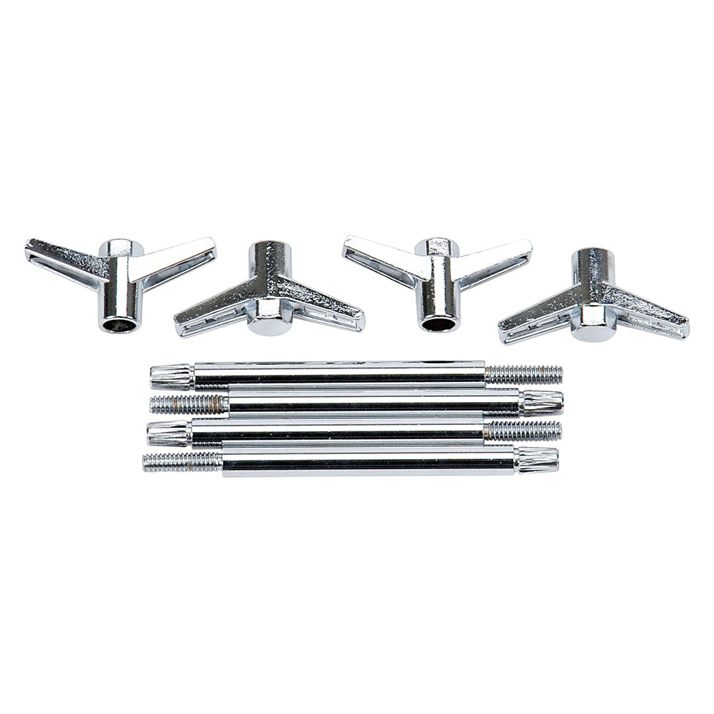 Edelbrock Valve Cover Fastener Set 4401 - 1/4-20 Inch Thread Wing Bolts, Chrome Steel, 4.25 Inches Length, Pack of 4