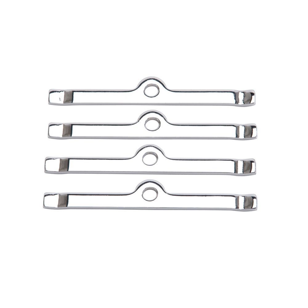 Edelbrock 4404 Chrome Valve Cover Hold Down Tabs for Small Block Chevy and V6 Engines, Set of 4