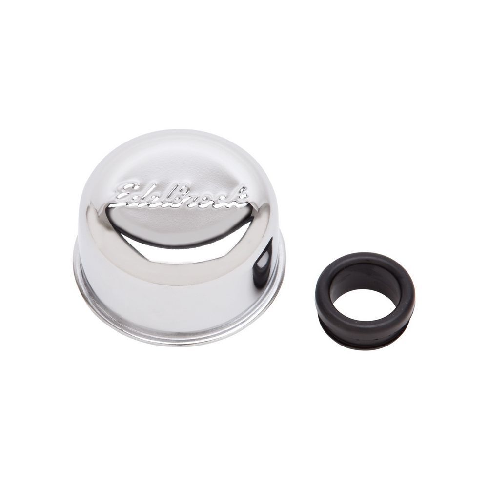 Edelbrock 4405 Signature Series Push-In Round Valve Cover Breather with Chrome Finish