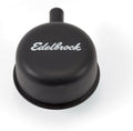 Edelbrock EDE4413 Signature Series Round Breather with Nipple, 1-1/4 Inch Hole, 3/8 Inch Hose Barb, Steel with Black Powder Coat Finish