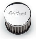 Edelbrock 4420 Washable Breather Element for Circle Track Applications, 1-1/4 Inch Hole, Reusable Steel with Chrome Finish and Edelbrock Logo